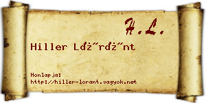 Hiller Lóránt névjegykártya